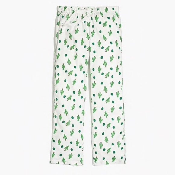 J. Crew Flannel Cotton Sleep Holiday Cactus Print Pajama Pants Size L Unisex - Picture 2 of 10